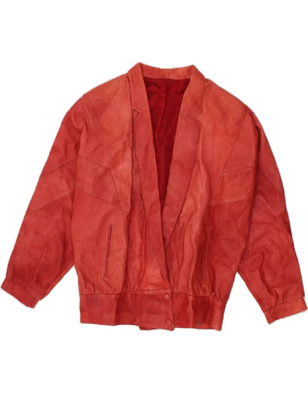 Now Available VINTAGE Womens Leather Jacket UK 16 Large Red