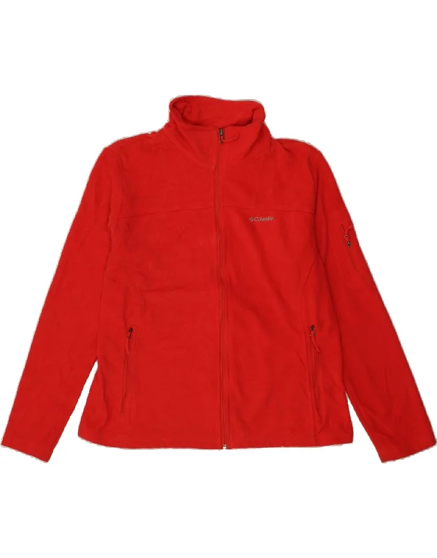 Weekend Bargains Await You COLUMBIA Womens Fleece Jacket UK 18 XL Red Polyester