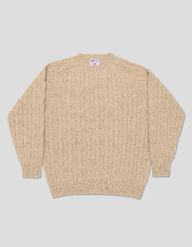 SHAGGY DOG CABLE SWEATER OATMEAL - CLASSIC FIT