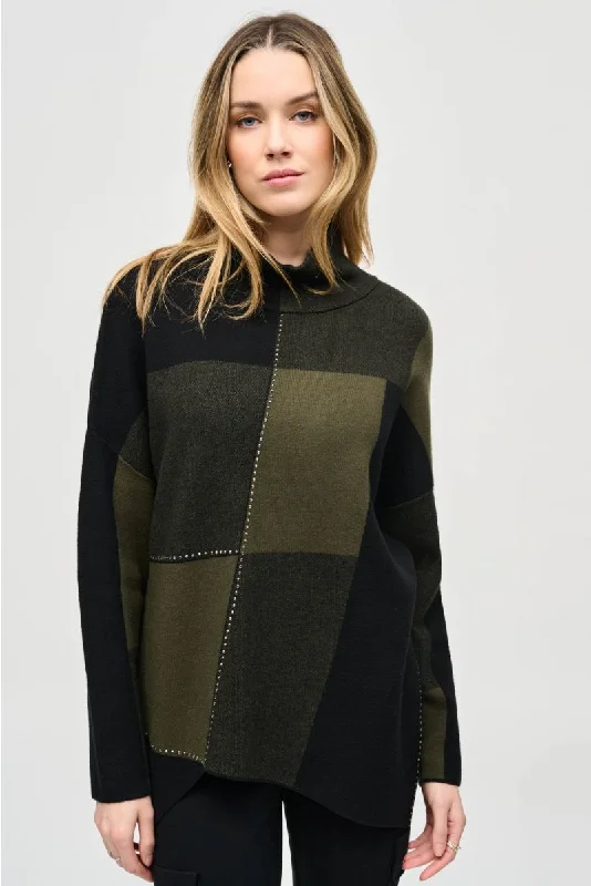 Can't Be Beat Joseph Ribkoff Color Block Pullover Sweater Top 243944