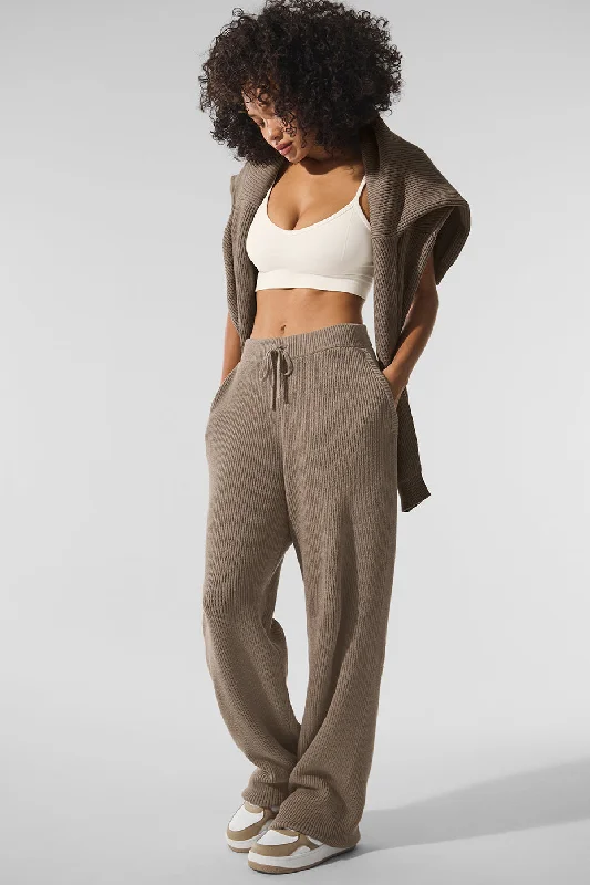 Early Bird Domain Rib Knit Sweatpant - Gravel
