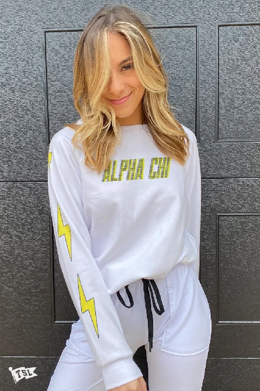 Weekend Deal Alpha Chi Omega Lightning Raglan Crewneck