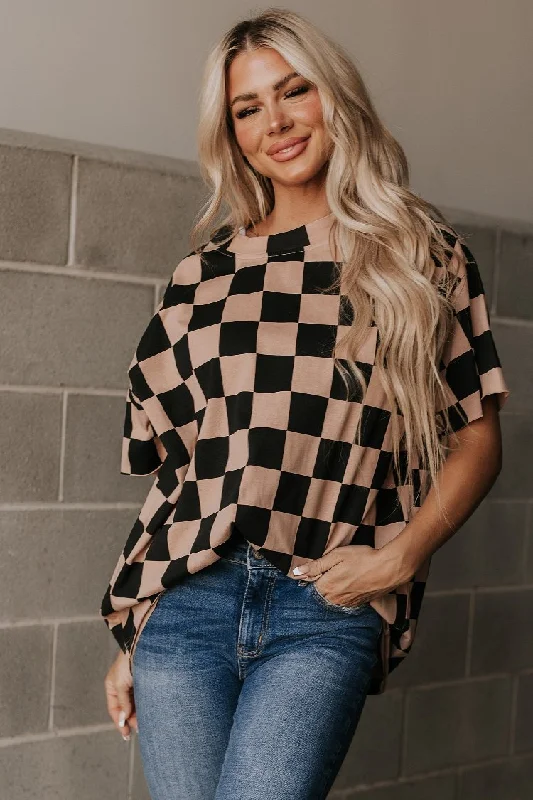 Don't Miss Out Boyfriend Tee - Checkmate