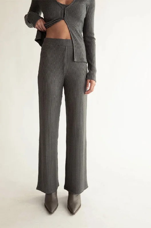 Weekend Deal RIB-KNIT STRAIGHT LEG PANT