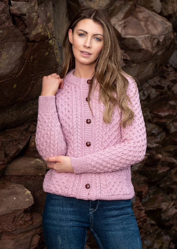 Weekend Special Aran Lumber Cardigan | Pink