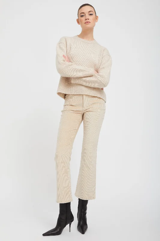 Limited Stock Oat Corduroy 5 Pocket Ankle Flare Pants