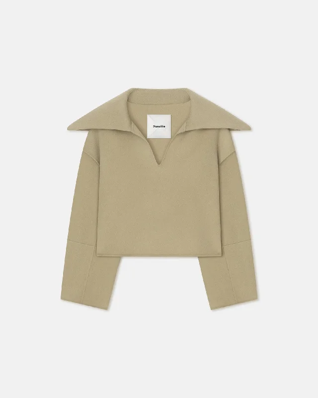 Deep Savings Maxe - Double Wool And Silk Top - Pale Olive