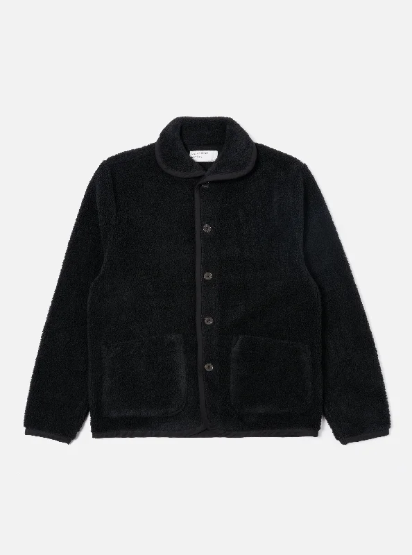 Universal Works Lancaster Jacket in Black Mountain Fleece