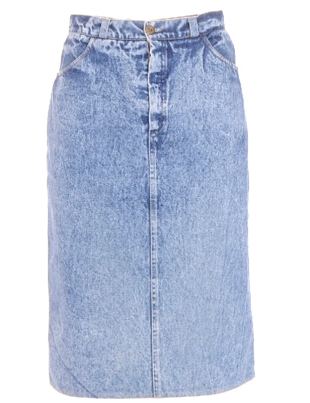 Acid Wash Denim Skirt