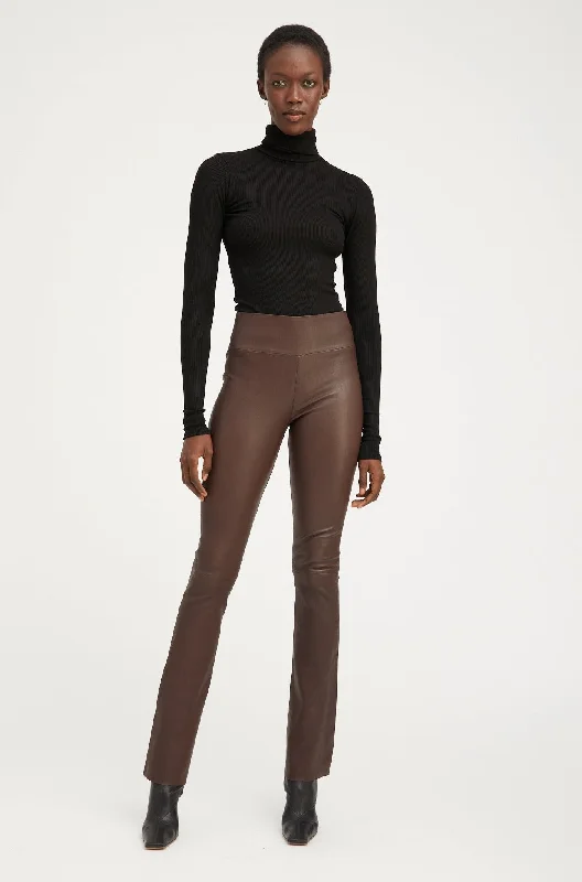 The Best Prices Dark Chocolate Leather Micro Flare