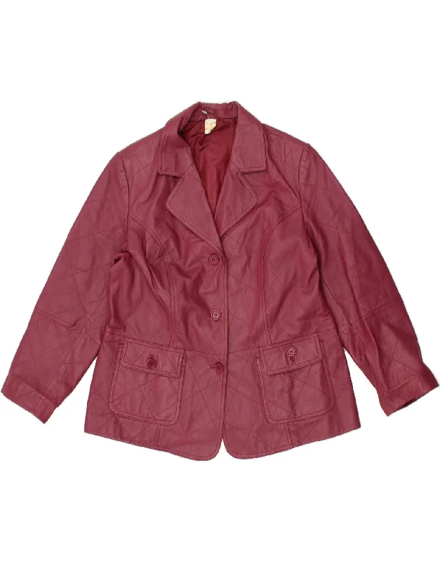 Weekend Deals That Spark VINTAGE Womens Leather Jacket UK 20 2XL Pink Leather