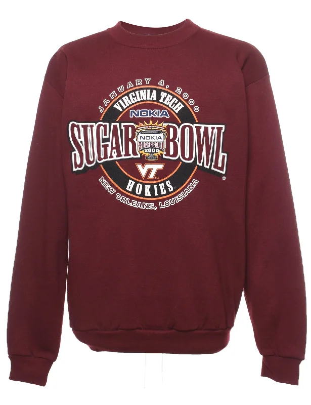 Weekend Offers That Please Sugar Bowl Burgundy Printed Sweatshirt - M