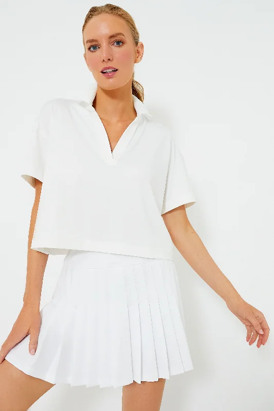 Super Savings White Cropped Caroline Polo