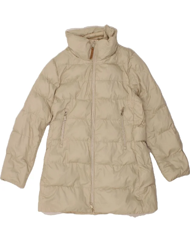 Online Only MASSIMO DUTTI Womens Padded Coat UK 18 XL Beige Polyester