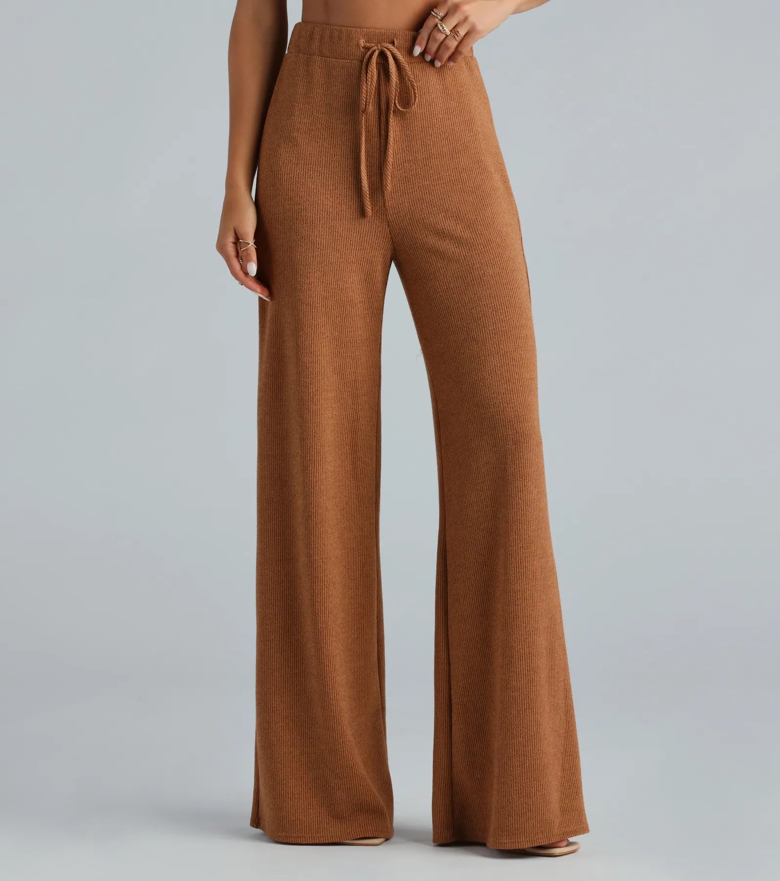New Markdowns Weekend Mood Hacci Knit Wide-leg Pants
