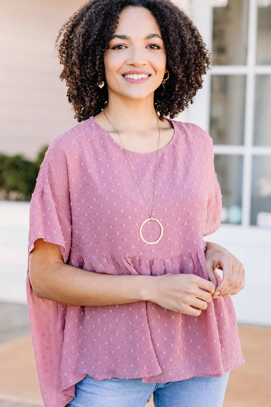 Savings Bonanza Always In Love Rosewood Pink Babydoll Top
