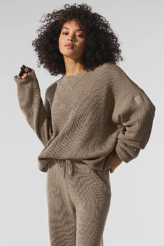 Clearance Event Domain Rib Knit Crew Sweater - Gravel
