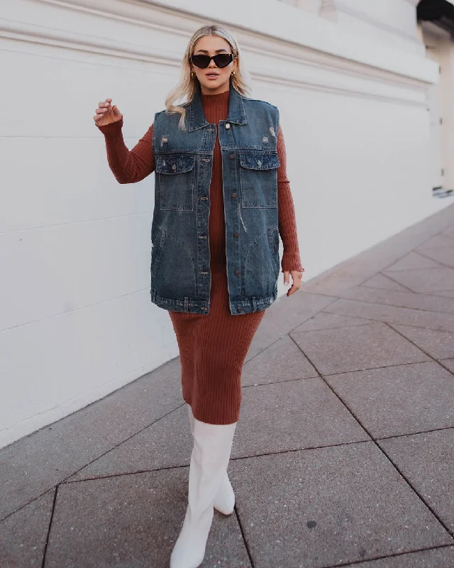 Special Promotion Adriel Oversized Denim Vest