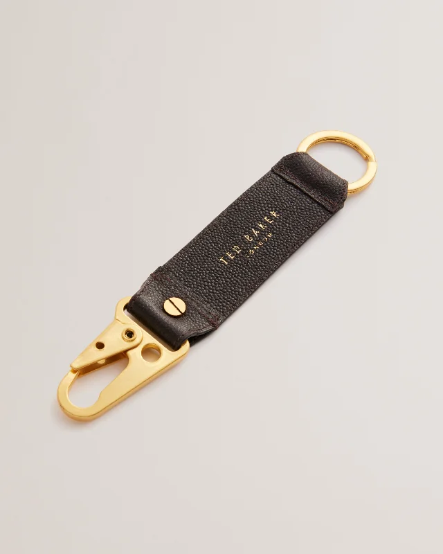 Weekend Offers That Delight Kason Caviar Texture Leather Key Ring Set Brn-Choc