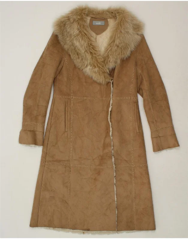 Lowest Prices WALLIS Womens Sherpa Overcoat UK 10 Small Brown