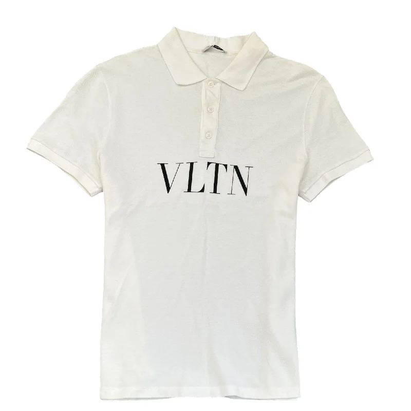 Men's Vltn Logo Polo Shirt White Size M