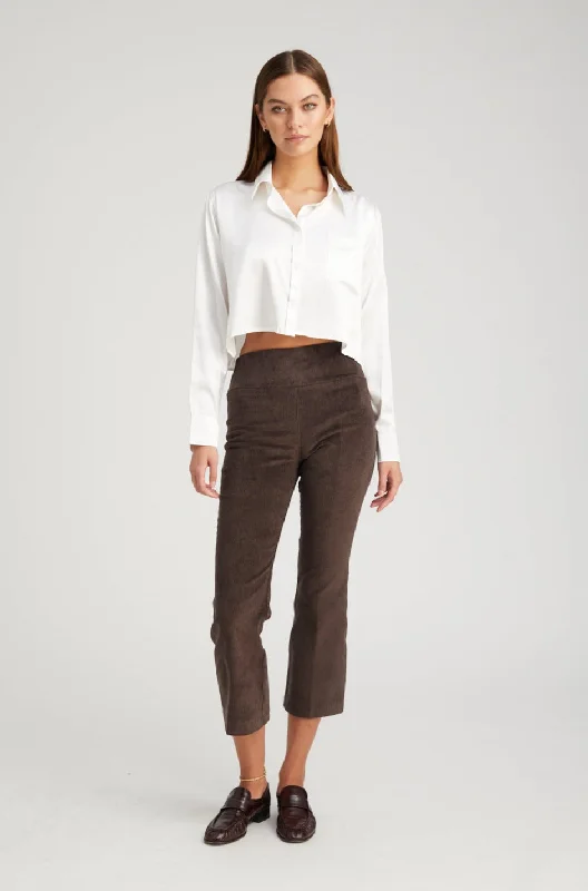 Reduced Prices Dark Chocolate Corduroy Crop Flare Pants