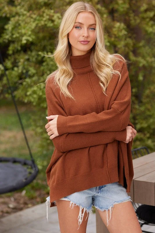 Epic Value Carmel Turtle Neck Tunic Top S-XL