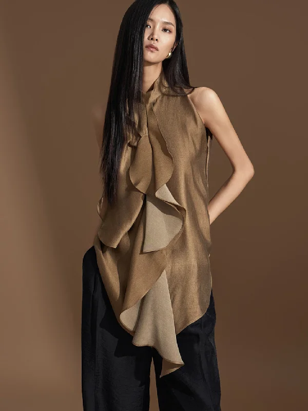 Clearance Items B9178 Sleeveless Frill Blouse