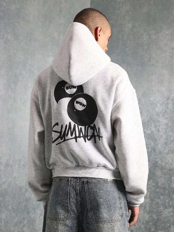 Crop Fit Overhead Hoodie With Graphic Print