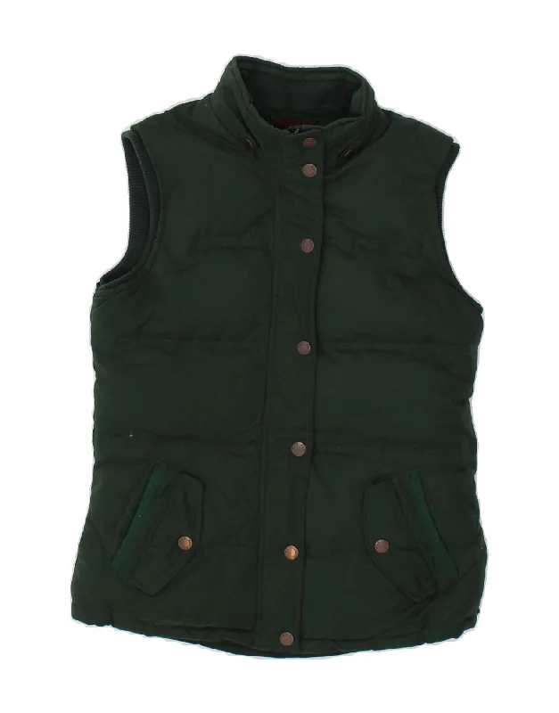 Weekend Savings Spectacle FAT FACE Womens Padded Gilet UK 10 Small Green Cotton
