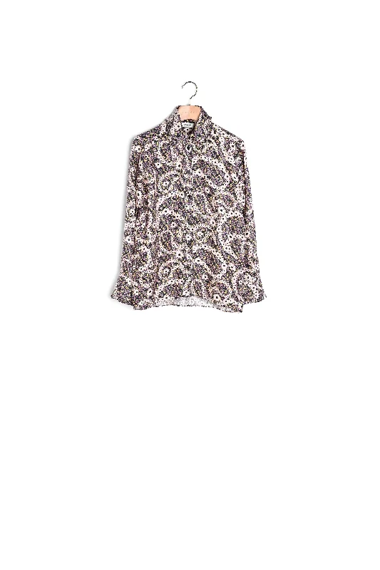 Quick Deals Chemise en soie imprimé fleurs