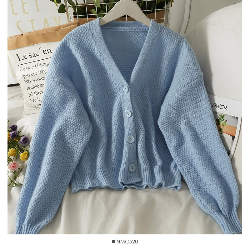 Online Deal Knitwear solid color versatile outside cardigan sweater coat  1835