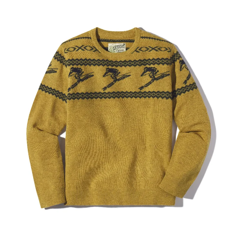 Retro Ski Sweater - Mustard