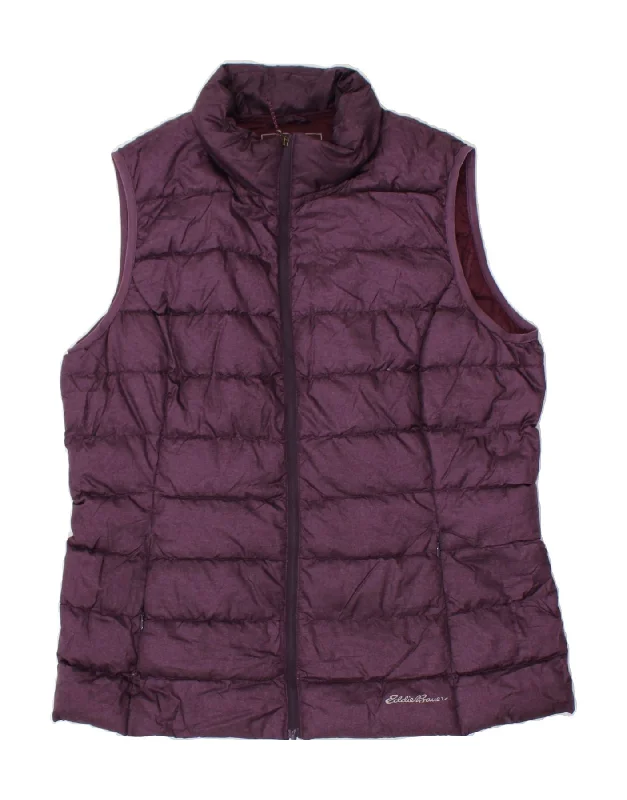 Year-End Deals EDDIE BAUER Womens Padded Gilet UK 16 Large Purple Polyester