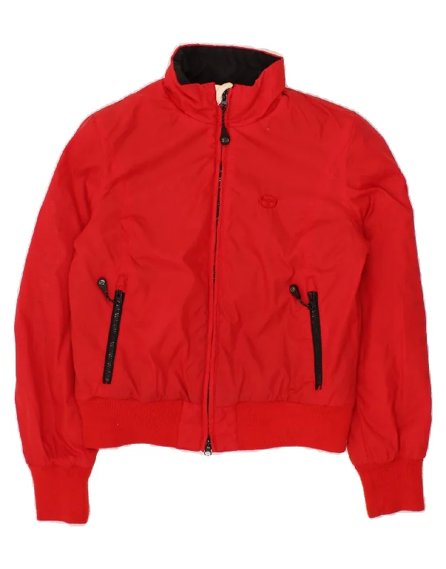 Weekend Deals You Can't Resist SERGIO TACCHINI Womens Oversized Bomber Jacket UK 10 Small Red Polyamide