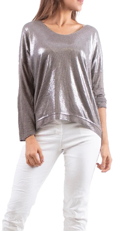 Crazy Savings Alexis Long Sleeve Shimmery Top