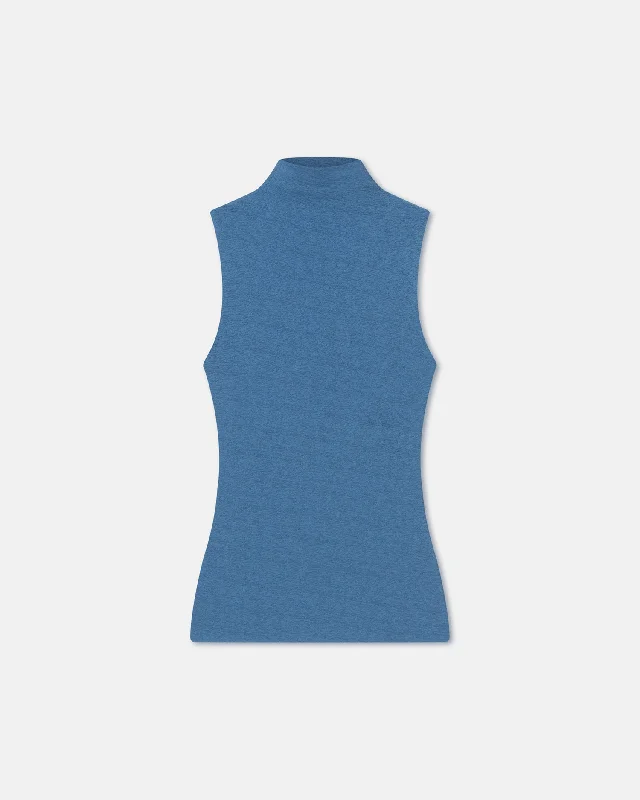 Weekend Bargains Galore Annyka - Mesh-Jersey Top - Blue