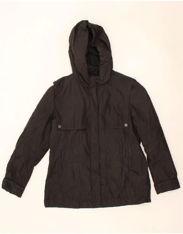 Hurry In MARINA YACHTING Womens Hooded Windbreaker Jacket IT 50 XL Black Polyester