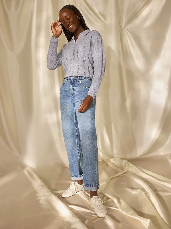 Price Drop Multi-Cable Johnny Collar Sweater