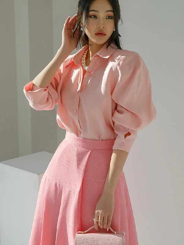 Flash Deals B2709 Loose Fit Collar Blouse
