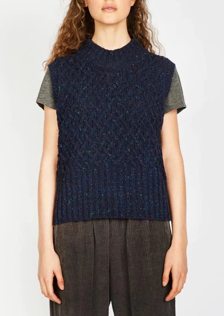 Price Fest IrelandsEye Trellis Cropped Vest | Rich Navy