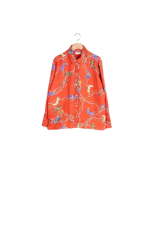 Major Savings Chemise imprimée en twill de soie