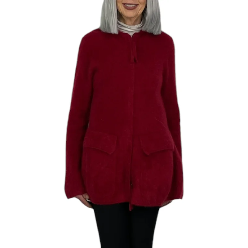 Steal Deal RACCOON KNIT HOODED CARDIGAN