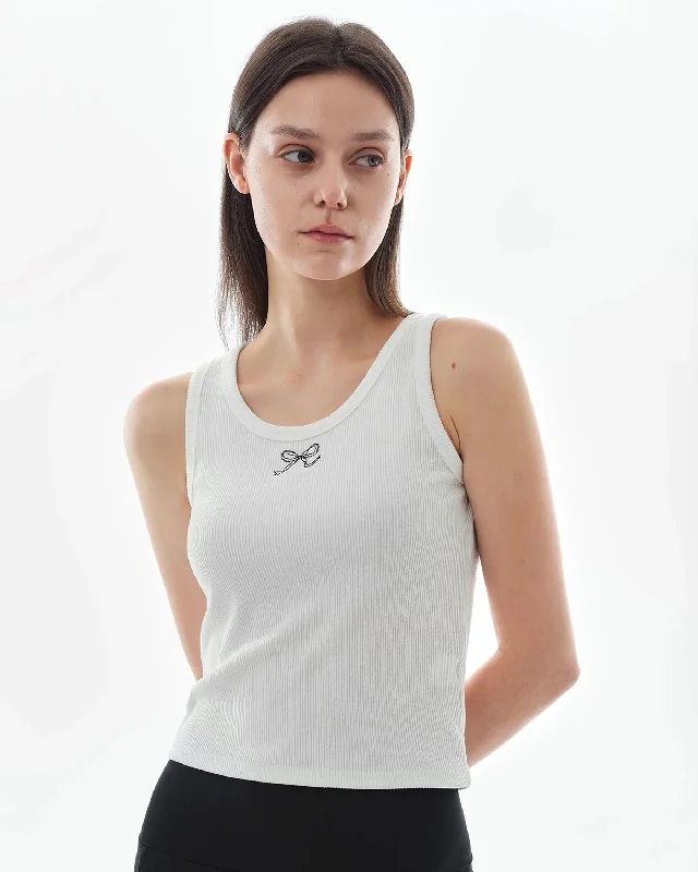 Midnight Sale Ribbed Ribbon Tank Top
