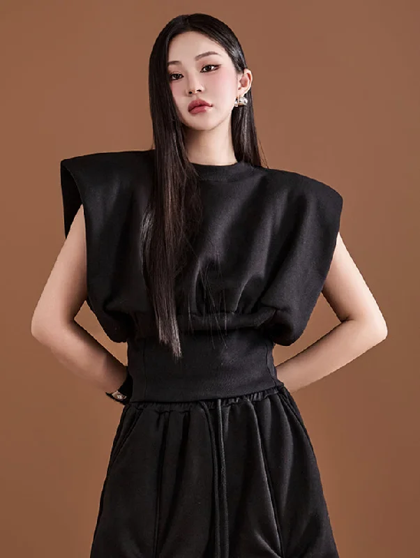 Shop and Save E3245 Fleece-lined Crop Top