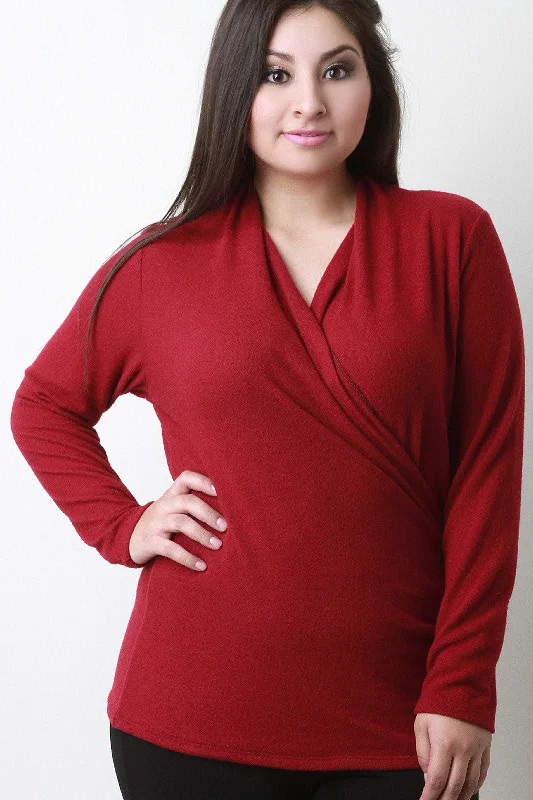 Weekend Specials to Relish Fleece Surplice Top