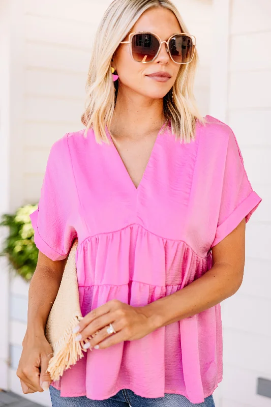 Extra Savings It's A Start Pink Satin Blouse