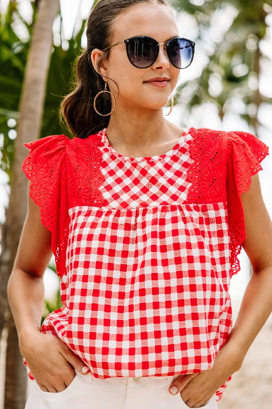 Last Chance Darling Dreamer Red Gingham Top