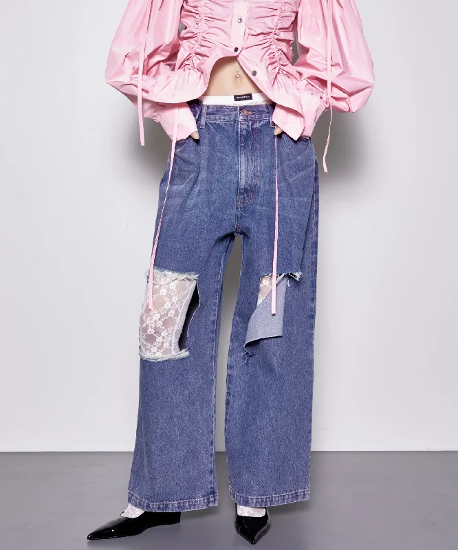 Huge Discounts [SALE] SQUARE CUT DENIM PANTS