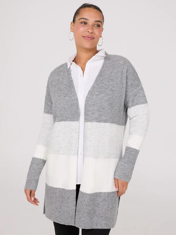 Special Offer Colour Block Duster With Side Slits